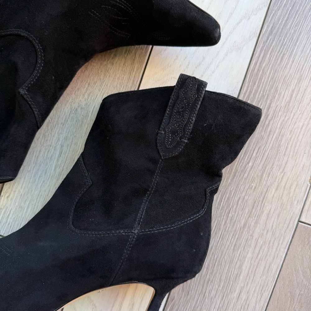 Sam Edelman Moe Embroidered Suede Ankle Boots In Black - Picture 3 of 11